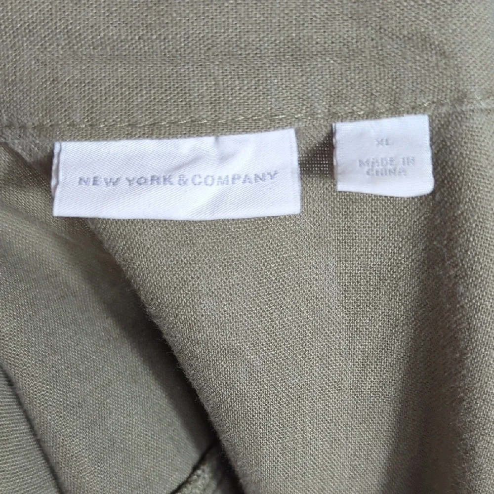 Vintage 90's Y2K Olive Green Military Style Utility‎ Jacket Chore Coat Linen XL